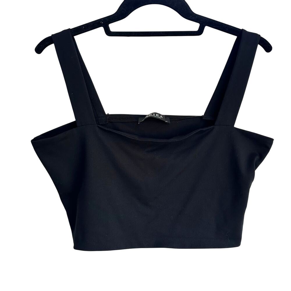 AKIRA Black Cropped Tank Top XXL Square Neck‎ Stretch